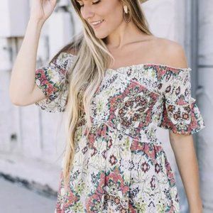 Smocked off the shoulder top